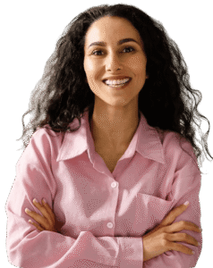 Home improvement professional portrait on a coral background